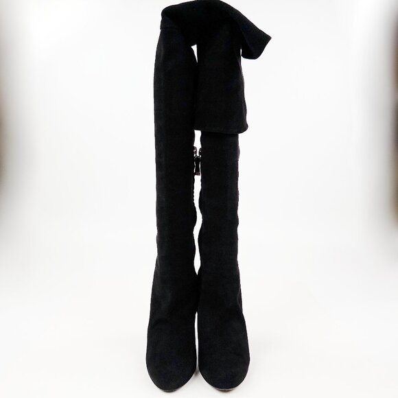 Ralph Lauren Collection Purple Label Tall Suede Heeled Boots - Picture 6 of 12